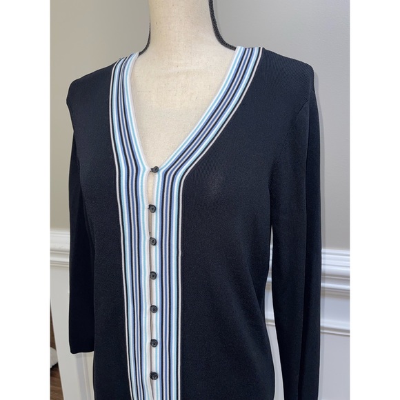 Women’s Willi Smith Black Striped Button Down Sweater 💙 - Picture 15 of 17